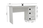 Schema coté du bureau MATIS blanc 75 x 121 x 60 cm - TIKAYLA