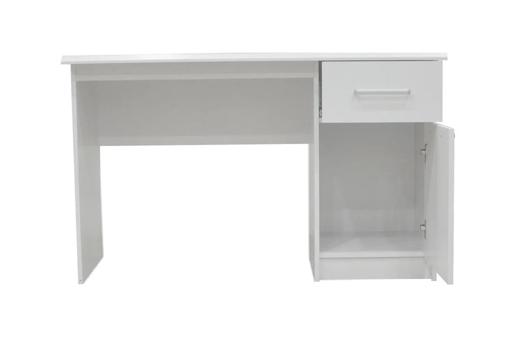 Bureau MILO blanc vue de cote profondeur 60 cm - TIKAYLA