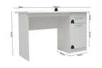 Schema cote du bureau MILO blanc 75 x 121 x 60 cm - TIKAYLA