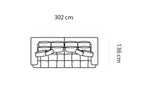 Canapé droit convertible électrique LIVORNO BIG SOFA - 302 x 136 cm - WERSAL