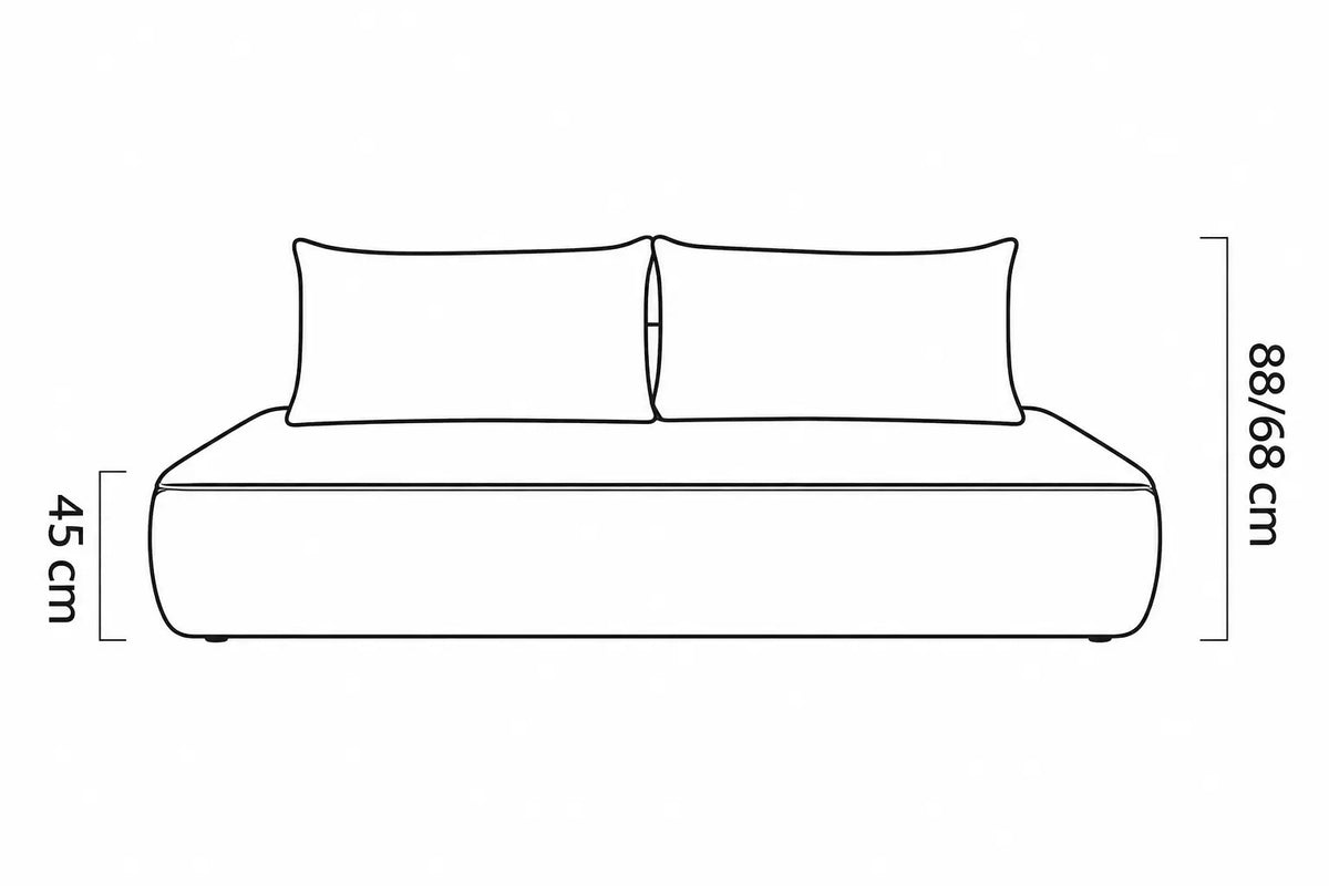 Canapé Droit Convertible avec Coffre de Rangement PIVOINE - 235 x 108 cm WERSAL