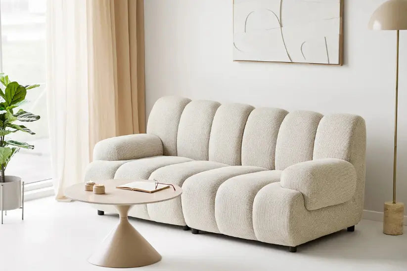 Canapé Droit Modulable 2 places Sable TAZA - 190 x 95 cm HOUSE NORDIC