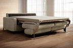 Canapé lit TREVISO en tissu côtelé beige avec matelas intégré - WERSAL