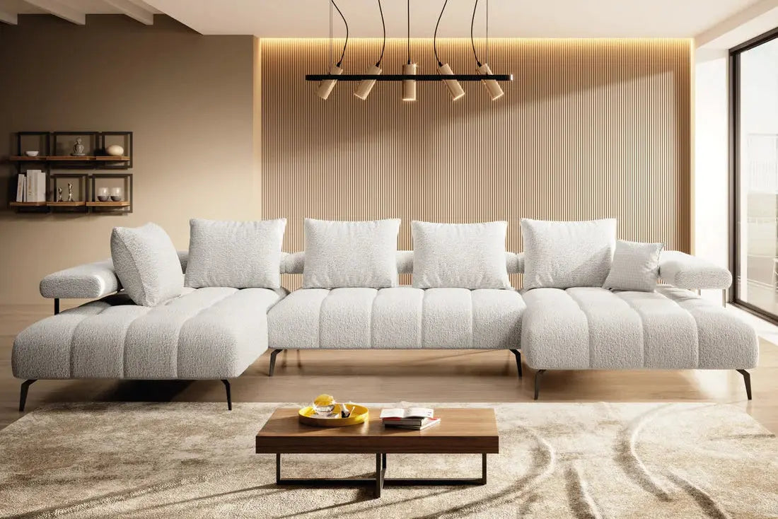 Canapé panoramique convertible électrique PULSAR XL - 371 x 210 x 180 cm chez TIKAYLA
