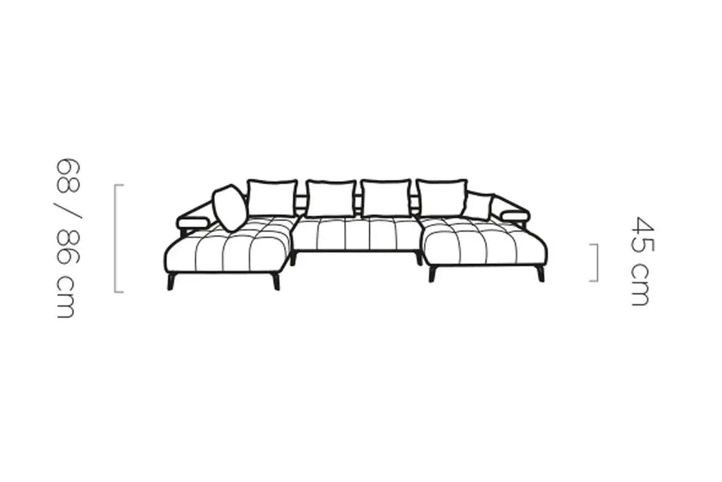 Canapé Panoramique Convertible Électrique MAGNETIC XL - 371 x 210 x 180 cm WERSAL