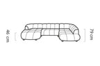 Canapé panoramique convertible électrique SAVONA XL - 355 x 205 x 183 cm - WERSAL