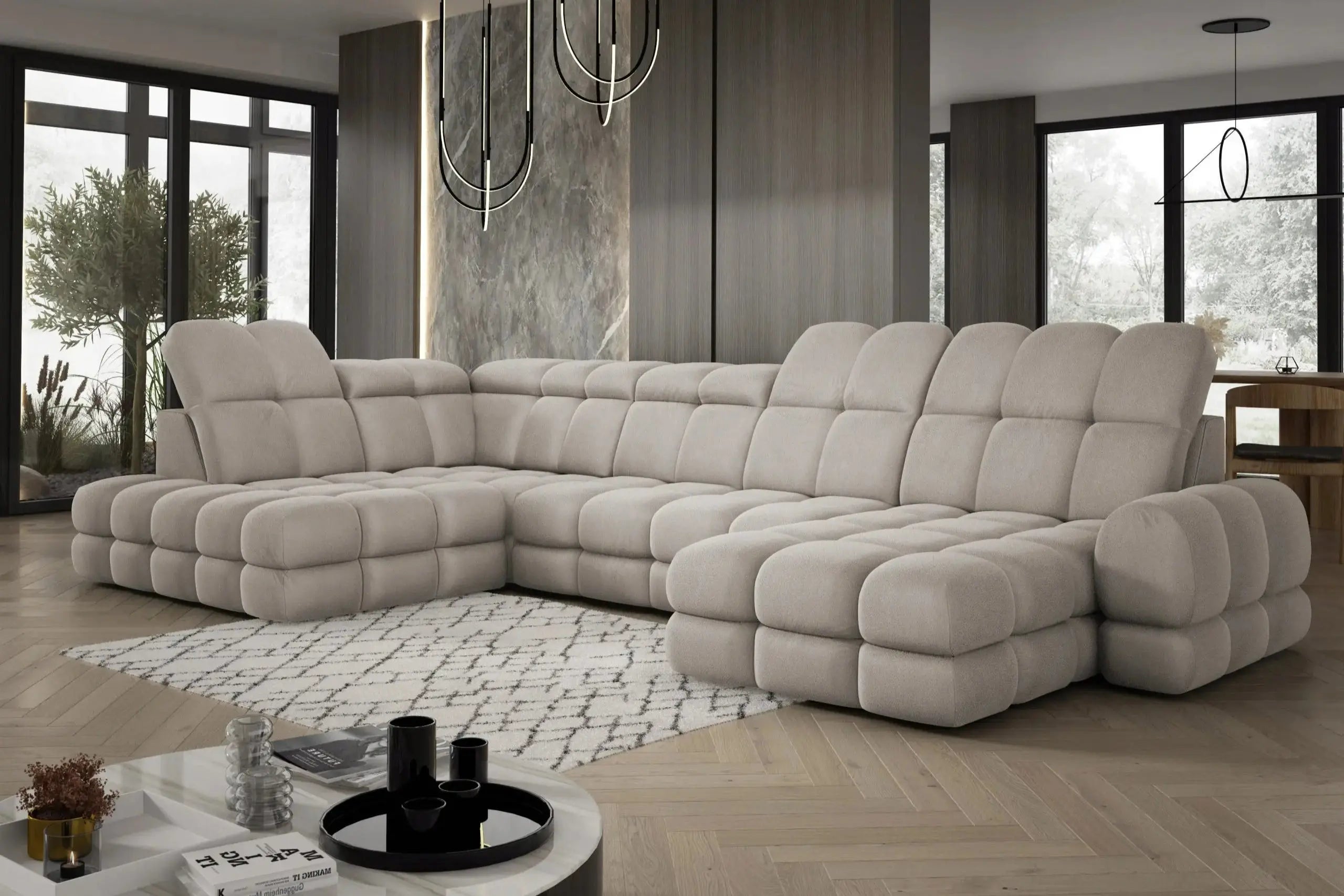 Canapé Panoramique Convertible Électrique TOLLO XL - 400 x 217 x 171 cm WERSAL