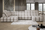 Canapé panoramique convertible électrique VOLTERRA XL - 400 x 217 x 171 cm - WERSAL