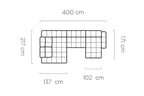 Canapé Panoramique Convertible Électrique TOLLO XL - 400 x 217 x 171 cm WERSAL