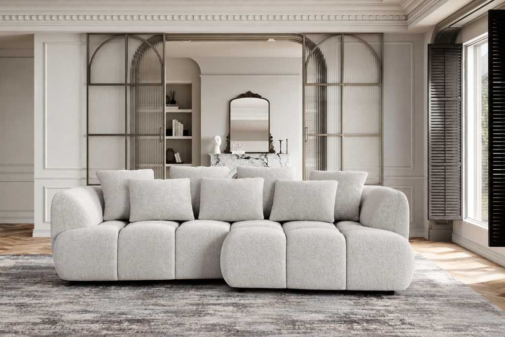 Canapé d'angle BOLOGNE beige 278 x 168 cm, vue d'ensemble