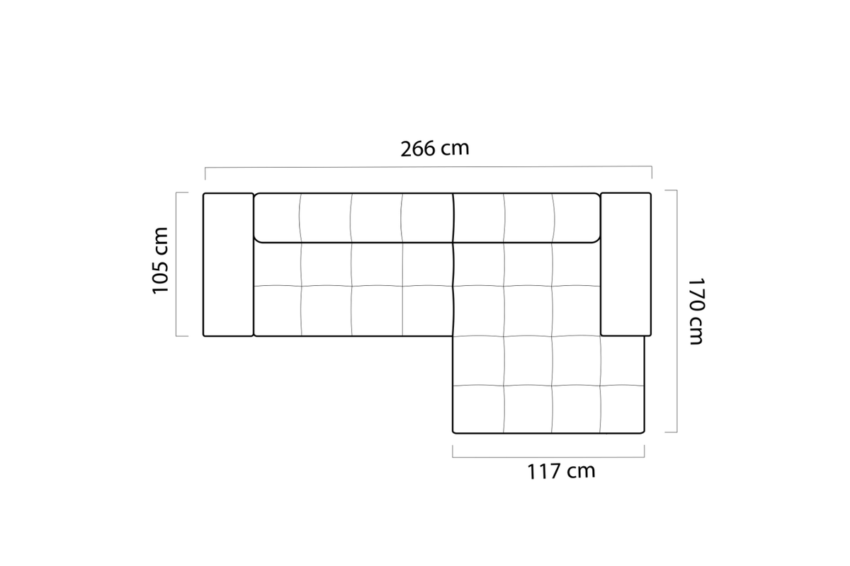 Canapé d'Angle Convertible Électrique FAENZA - 266 x 170 cm