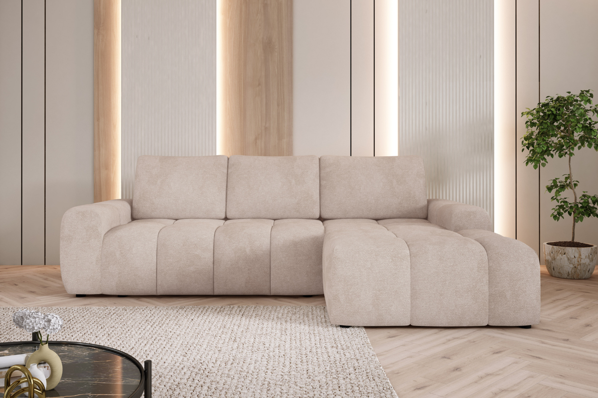 Canapé d'Angle Convertible avec Coffre de Rangement MIMOSA - 291 x 176 cm