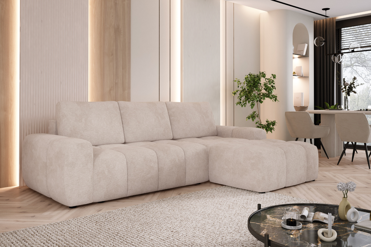 Canapé d'Angle Convertible avec Coffre de Rangement MIMOSA - 291 x 176 cm