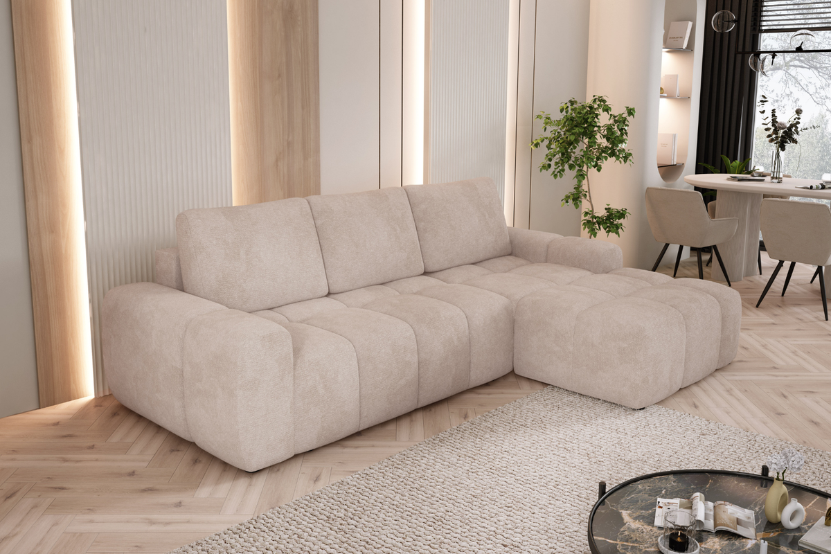 Canapé d'Angle Convertible avec Coffre de Rangement MIMOSA - 291 x 176 cm