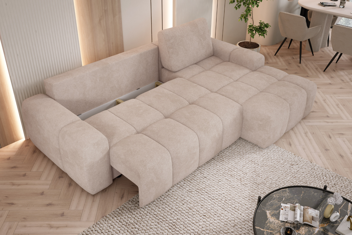 Canapé d'Angle Convertible avec Coffre de Rangement MIMOSA - 291 x 176 cm