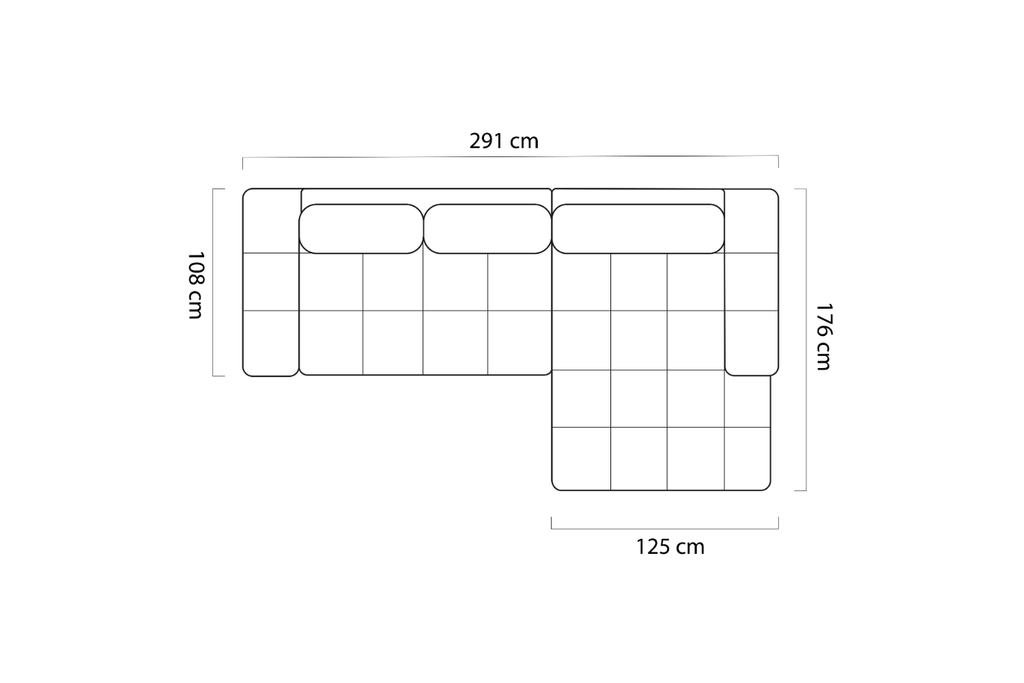 Canapé d'Angle Convertible avec Coffre de Rangement MIMOSA - 291 x 176 cm