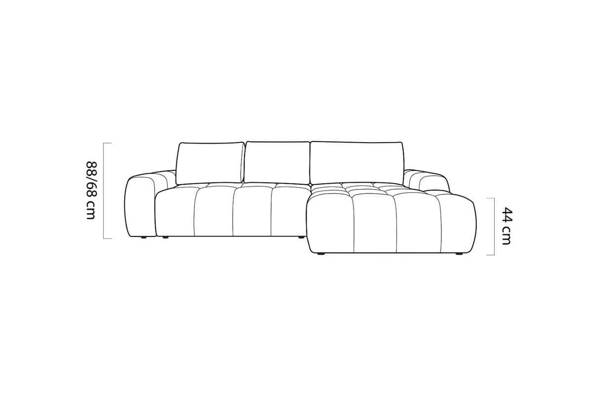 Canapé d'Angle Convertible avec Coffre de Rangement MIMOSA - 291 x 176 cm
