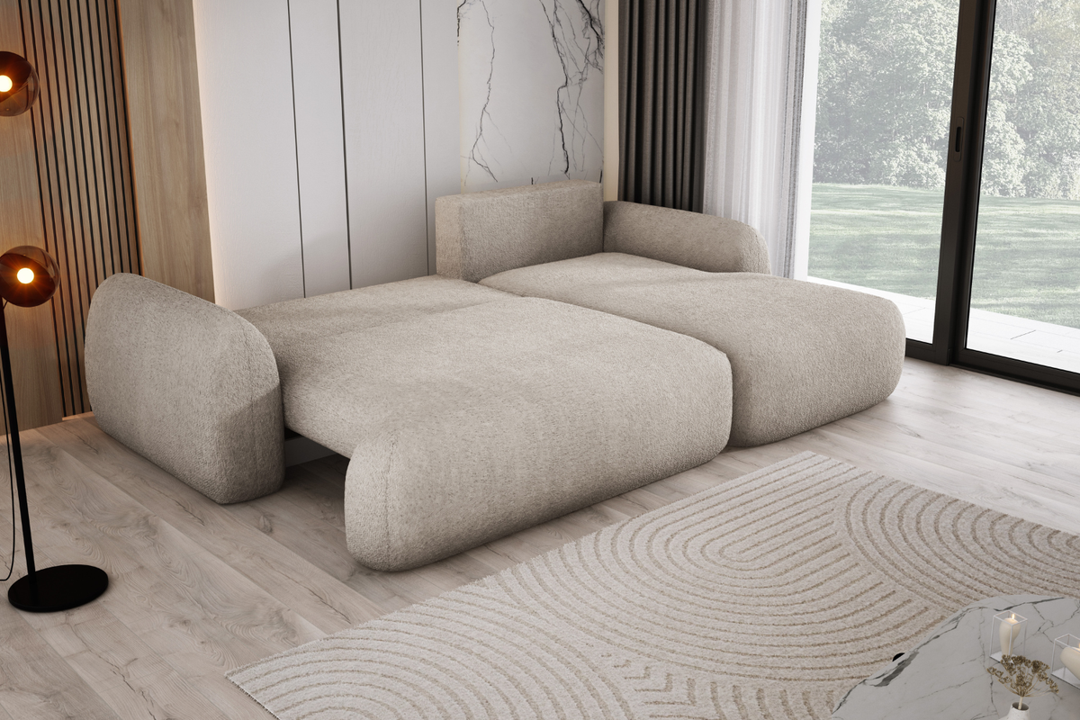 Canapé d'Angle Convertible avec Coffre de Rangement MYOSOTIS - 273 x 183 cm
