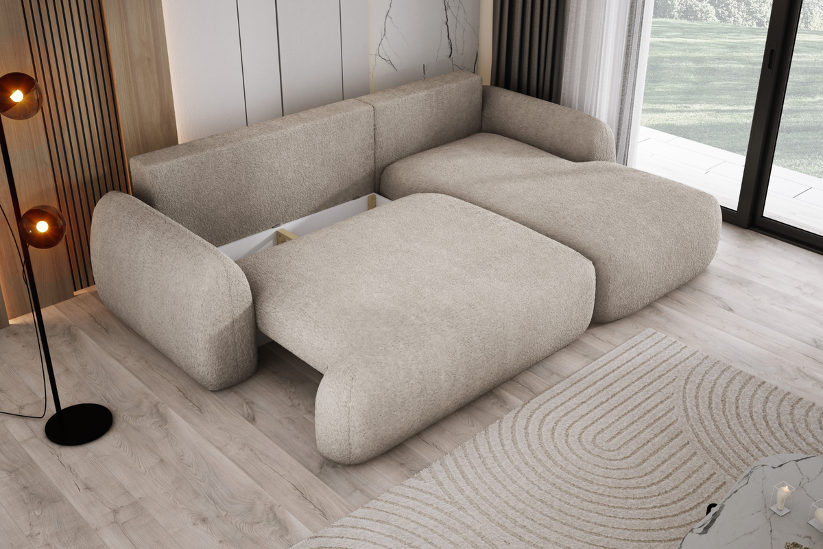 Canapé d'Angle Convertible avec Coffre de Rangement MYOSOTIS - 273 x 183 cm