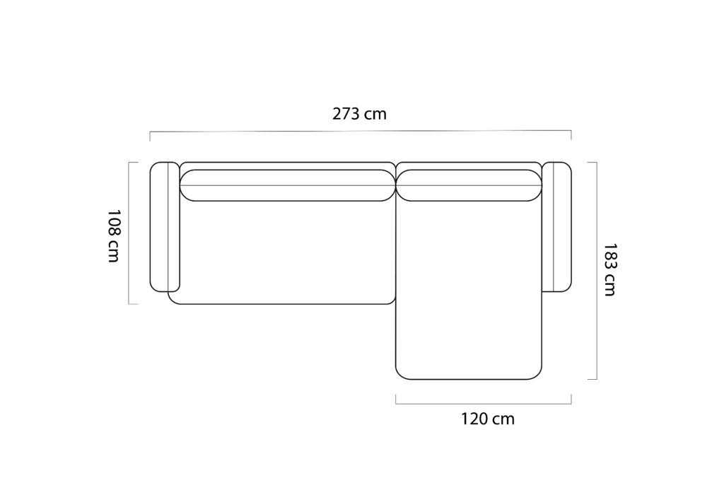 Canapé d'Angle Convertible avec Coffre de Rangement MYOSOTIS - 273 x 183 cm