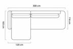 Canapé d'Angle Convertible avec Coffre de Rangement PIVOINE S - 300 x 183 cm WERSAL