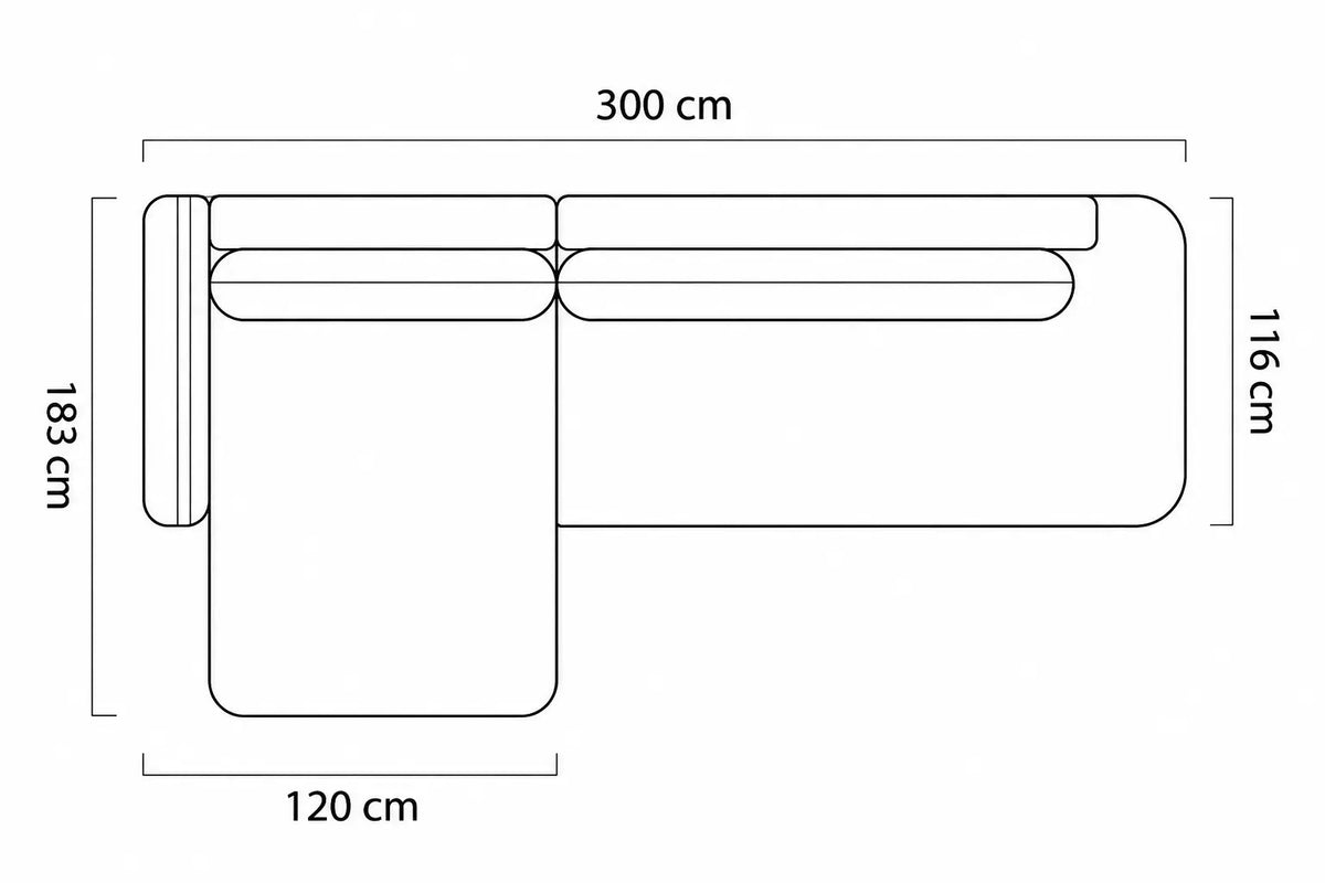 Canapé d'Angle Convertible avec Coffre de Rangement PIVOINE S - 300 x 183 cm WERSAL