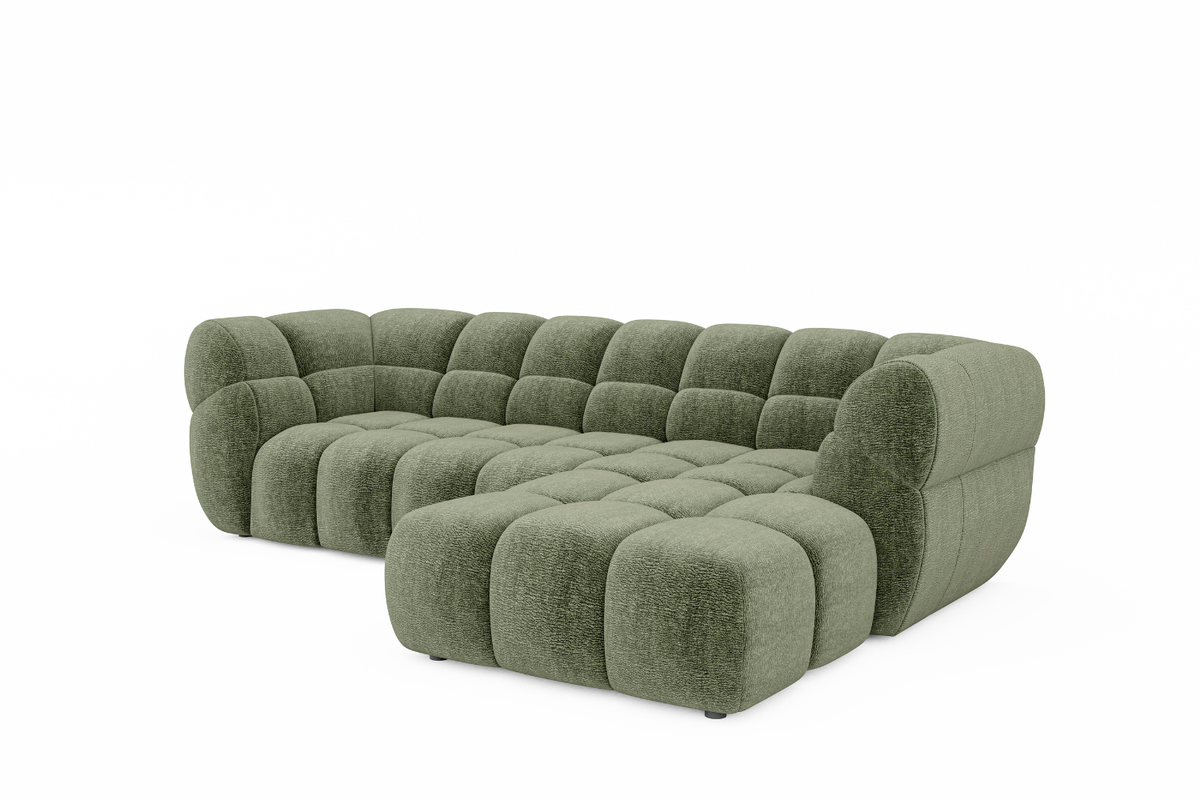 Canapé d'angle PISTOIA, assise rentrée à 64 cm