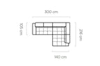 Canapé d'angle convertible électrique IMPERIAL L - 300 x 216 cm - WERSAL