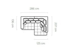 Canapé d'angle convertible électrique LIVORNO S - 286 x 207 cm - WERSAL