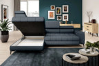 Canapé d'angle convertible électrique avec coffre de rangement MODENA - 280 x 196 cm - WERSAL