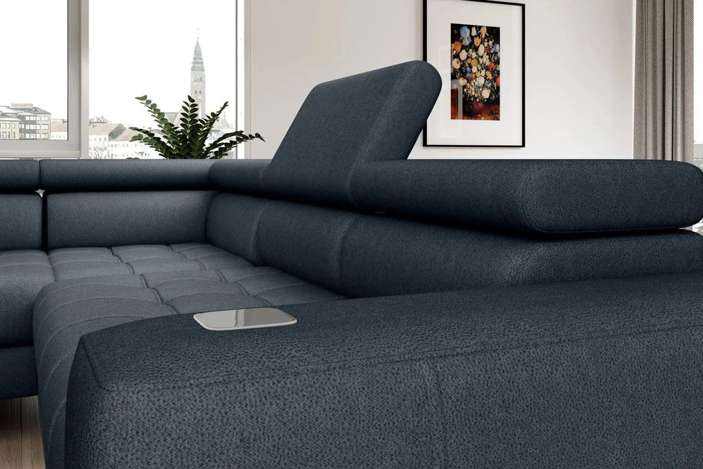 Canapé d'angle Convertible Électrique avec Coffre de Rangement BAGGIO - 280 x 196 cm WERSAL