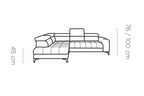 Canapé d'angle convertible électrique avec coffre de rangement MODENA - 280 x 196 cm - WERSAL