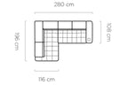 Canapé d'angle convertible électrique avec coffre de rangement MODENA - 280 x 196 cm - WERSAL