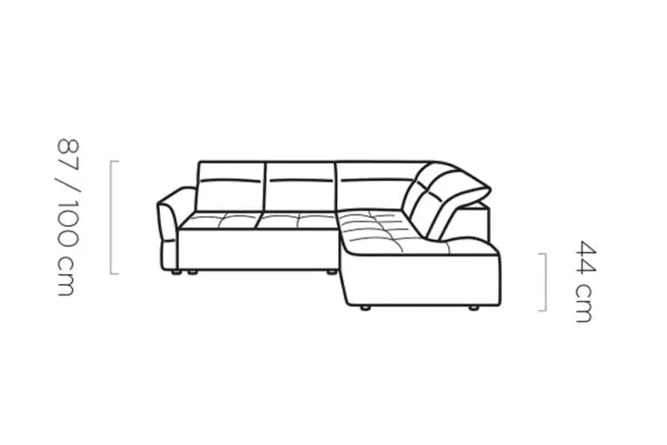 Canapé d'angle Convertible Électrique avec Coffre de Rangement MURILLO L - 261 x 218 cm WERSAL