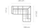 Canapé d'angle convertible électrique avec coffre de rangement RAPHAËL L - 261 x 218 cm - WERSAL