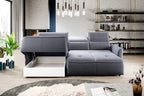 Canapé d'angle convertible électrique avec coffre de rangement RAPHAËL S - 260 x 175 cm - WERSAL