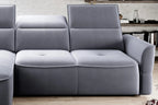 Canapé d'angle convertible électrique avec coffre de rangement RAPHAËL S - 260 x 175 cm - WERSAL