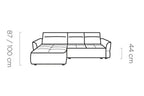 Canapé d'angle convertible électrique avec coffre de rangement RAPHAËL S - 260 x 175 cm - WERSAL