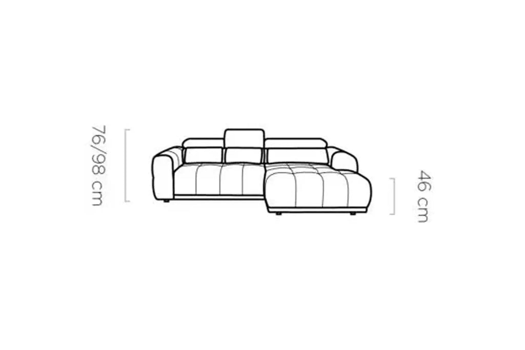 Canapé d'angle Convertible Électrique avec Coffre de Rangement PANAMA S - 290 x 188 cm WERSAL