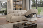 Canapé d'angle RECCO, couchage déplié de 120 x 236 cm