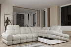Canapé d'angle convertible électrique avec coffre de rangement VOLTERRA L - 302 x 217 cm - WERSAL