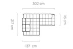 Canapé d'angle convertible électrique avec coffre de rangement VOLTERRA L - 302 x 217 cm - WERSAL