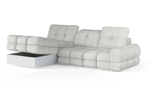 Canapé d'angle convertible électrique avec coffre de rangement VOLTERRA S - 283 x 171 cm - WERSAL