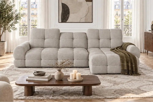 Canapé d'angle Convertible Électrique avec Coffre de Rangement VOLTERRA S - 283 x 171 cm