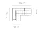 Canapé d'angle convertible avec coffre de rangement BERGAMO L - 285 x 218 cm - WERSAL