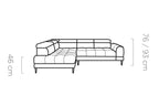 Canapé d'angle convertible avec coffre de rangement BERGAMO L - 285 x 218 cm - WERSAL