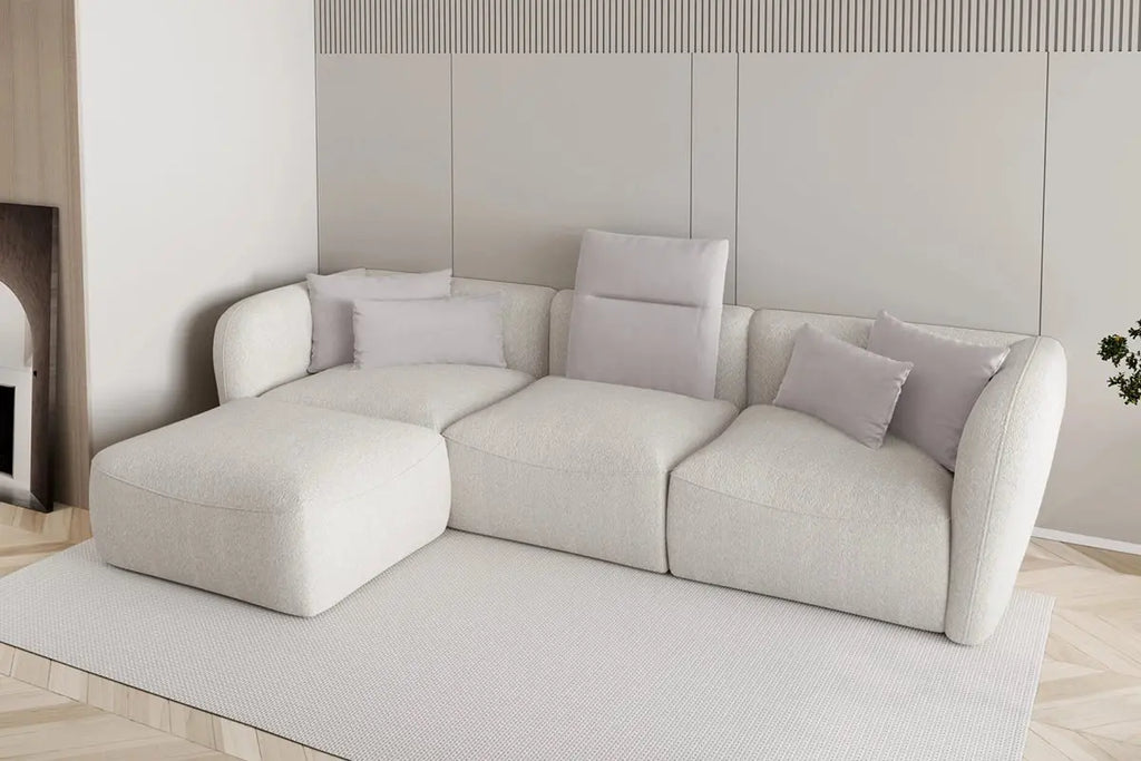 Canapé d'angle BELLINI S de 308 x 190 cm installé dans un salon