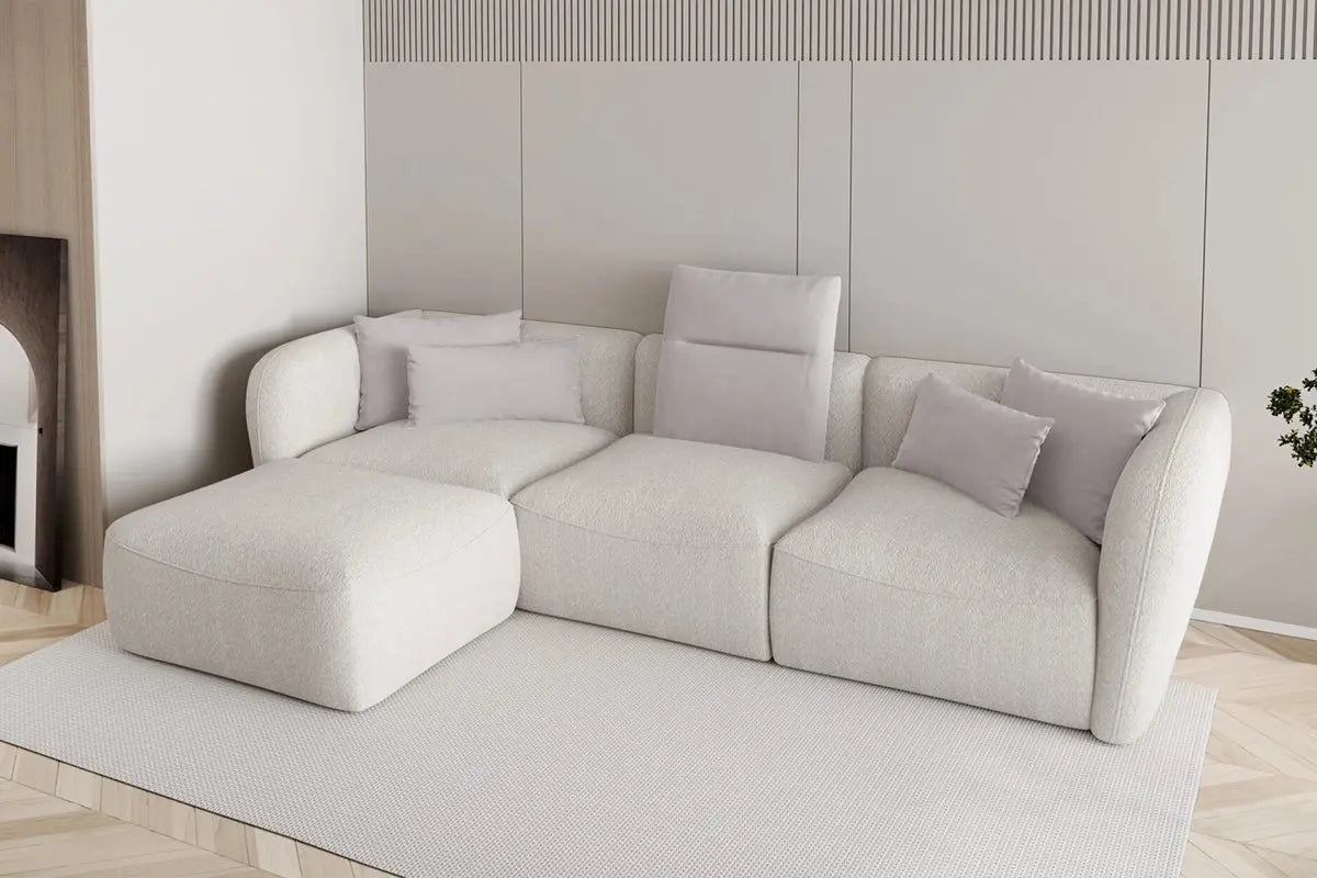Canapé d'angle BELLINI S de 308 x 190 cm installé dans un salon