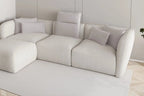 Canapé d'angle BELLINI S vu de face, assise profonde de 80 cm