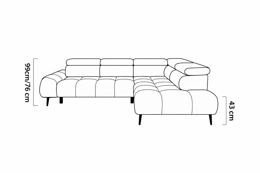 Canapé d'angle assise avance-recule électrique 275 x 211 cm - SORRENTE L WERSAL